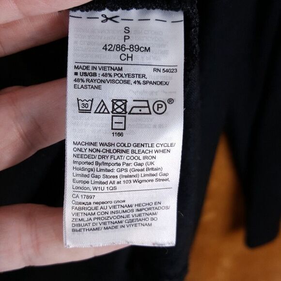 BANANA REPUBLIC Sweater Womens Small Black Cardigan Draped Cascading Open Knit - Picture 3 of 6